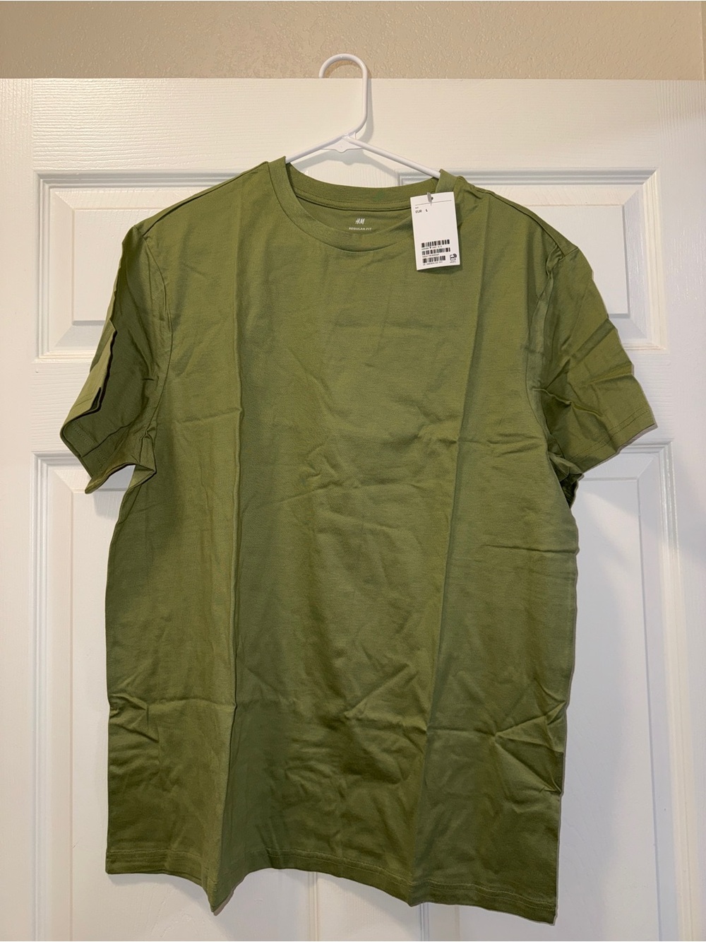 H&M Men's Olive Crewneck Short Sleeve Tee